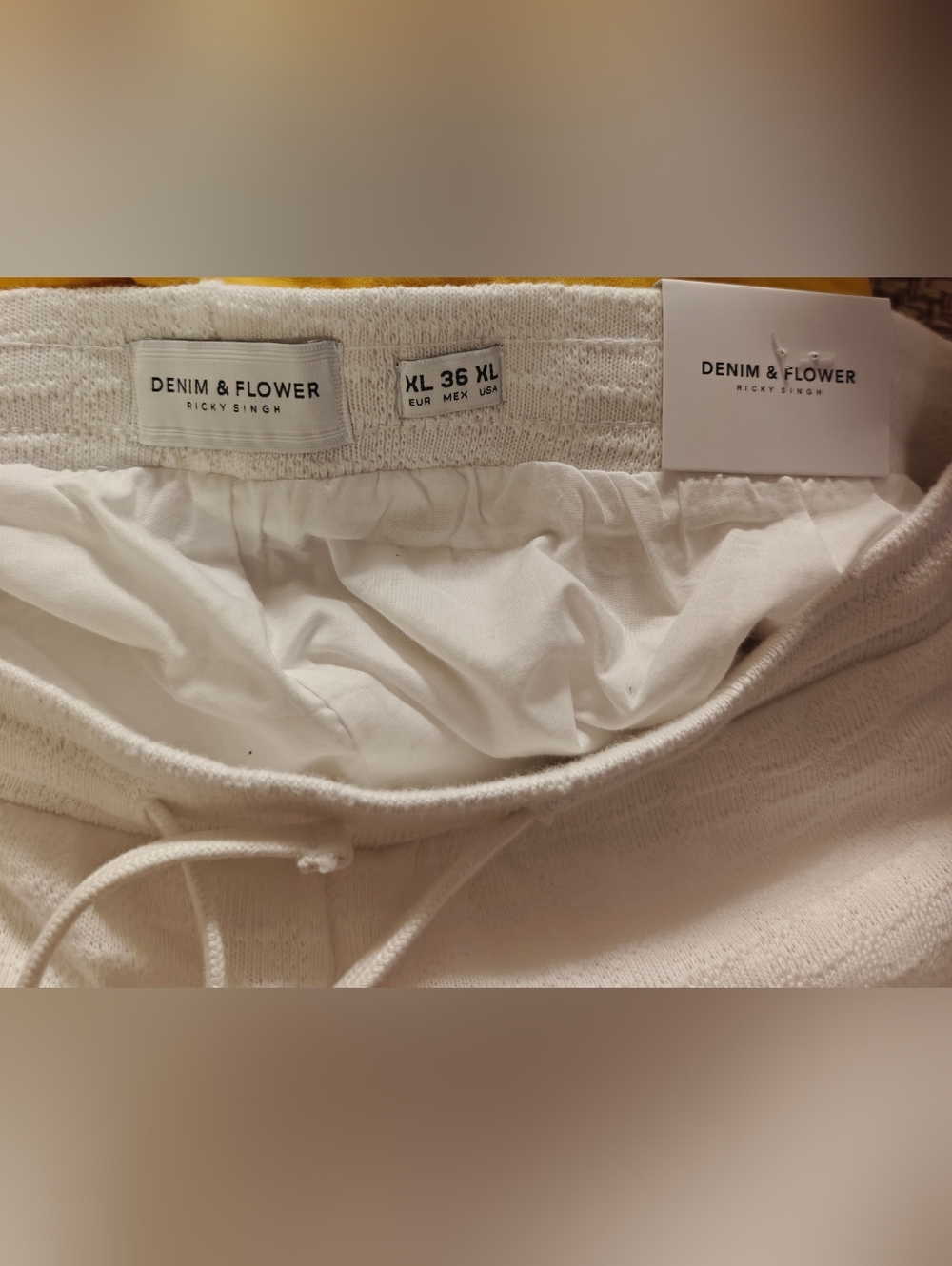 Denim & Flower Ricky Singh White Shorts Men’s XL MEX 36 Casual Summer Stretch - Picture 3 of 5